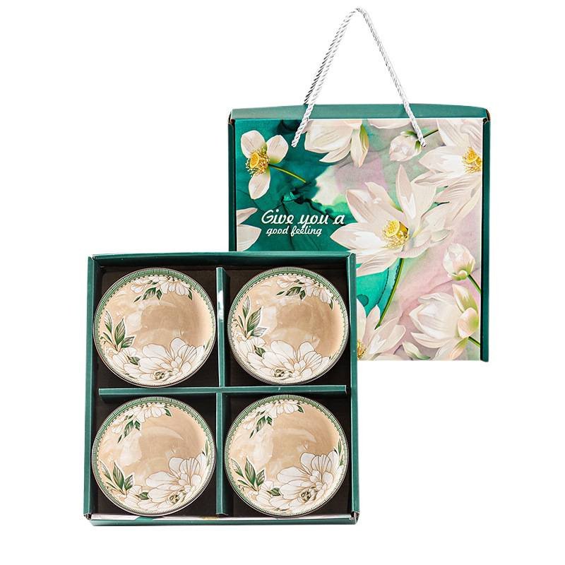 Ceramic Floral Bowl Set