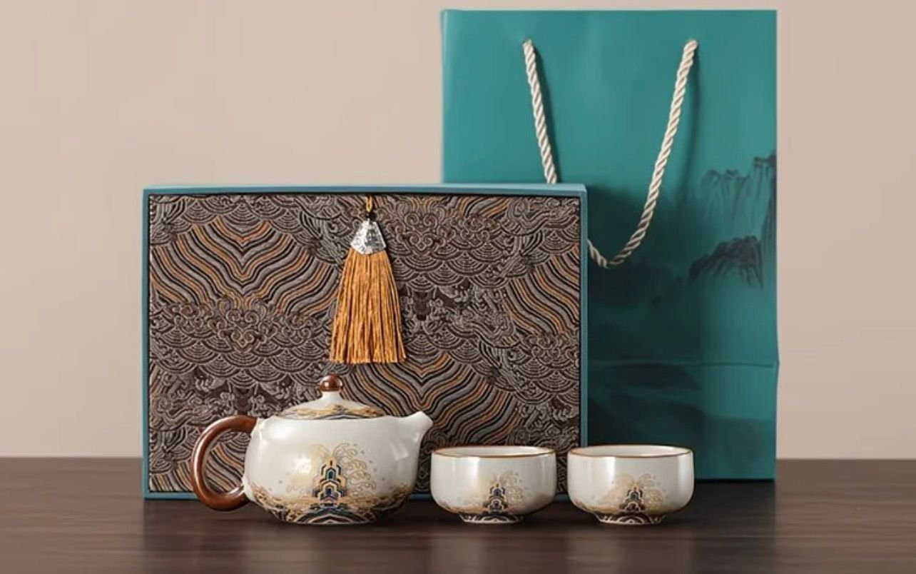 Premium Ceramic Tea Cup Set with Gift| Floral Design | 3 Pieces
